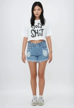HOLY SHIT CROP TOP WHITE -Religion Clothing HOLY SHIT 12
