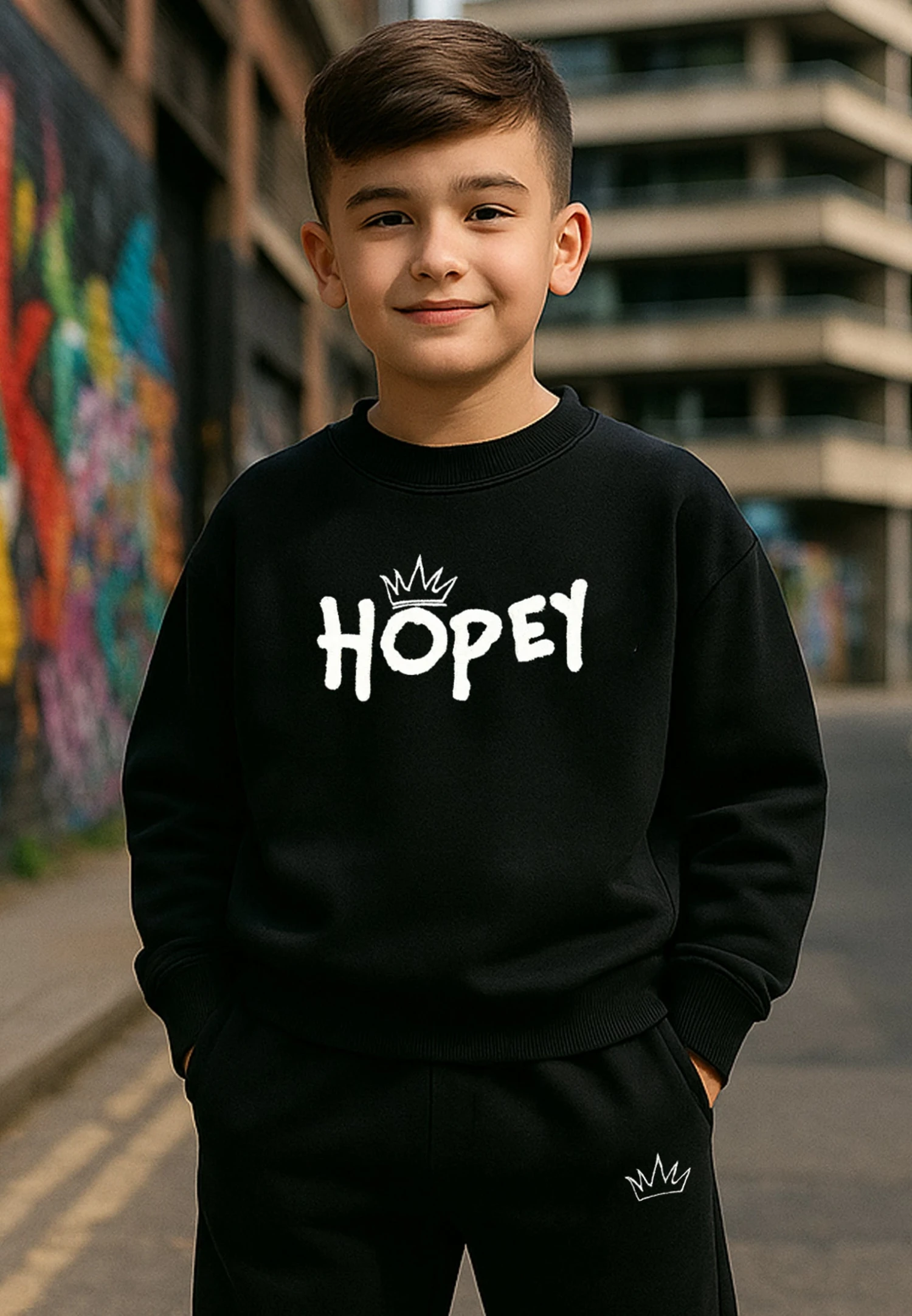 Kids HOPEY BOYS OVERSIZED SWEAT BLACK 4 Kids HOPEY BOYS OVERSIZED SWEAT BLACK - Image 2