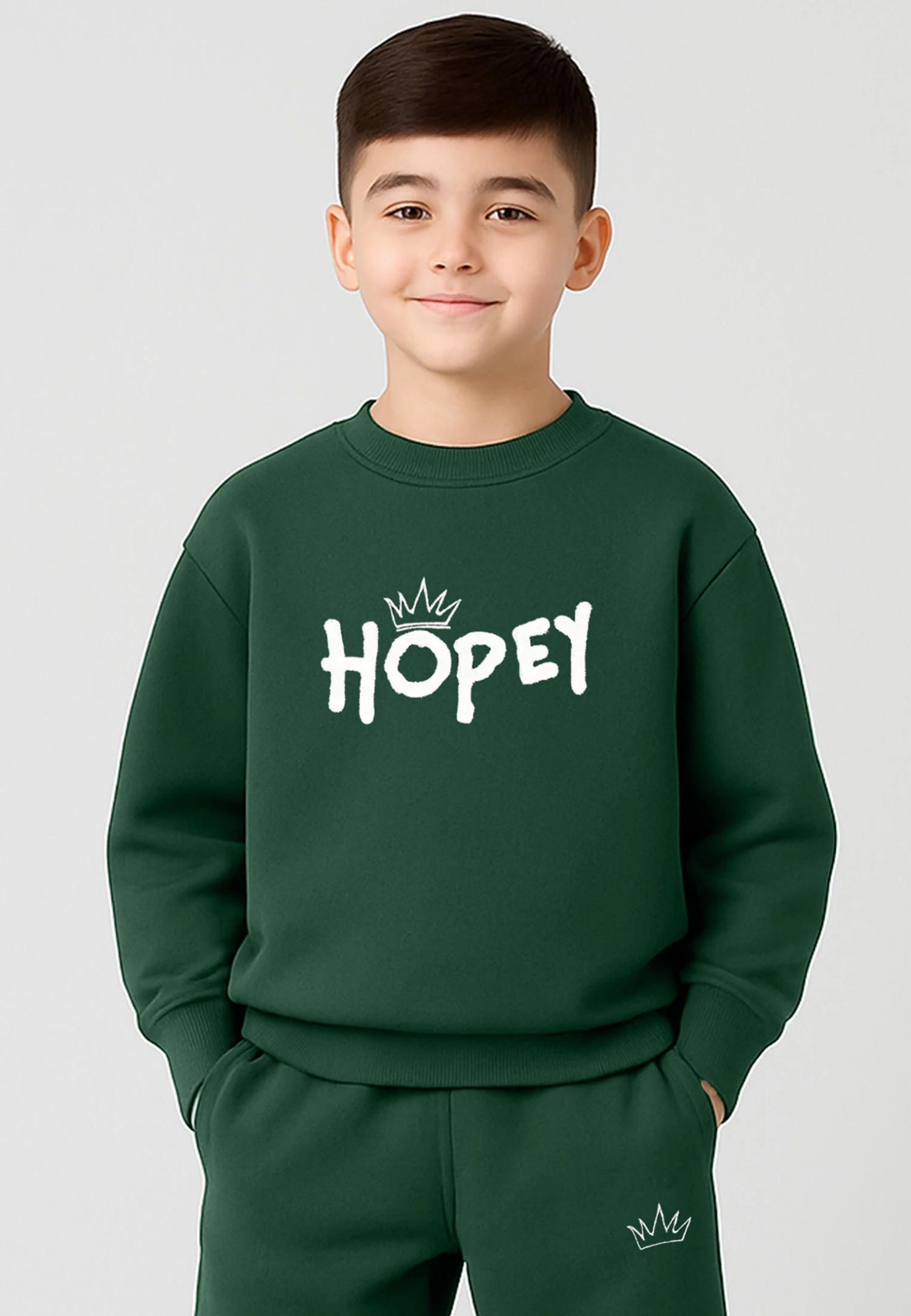 Kids HOPEY BOYS OVERSIZED SWEAT GREEN 3 Kids HOPEY BOYS OVERSIZED SWEAT GREEN
