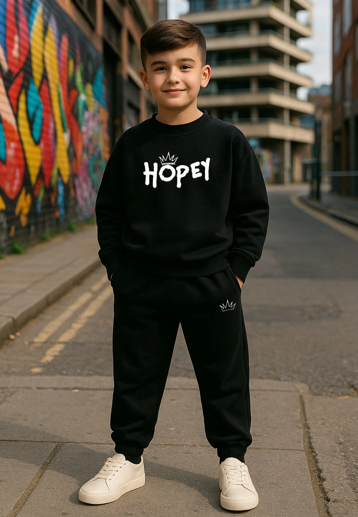 Kids HOPEY BOYS OVERSIZED SWEAT BLACK 3 Kids HOPEY BOYS OVERSIZED SWEAT BLACK