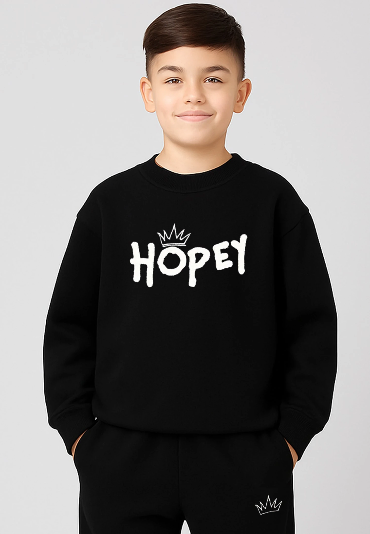 Kids HOPEY BOYS OVERSIZED SWEAT BLACK 5 Kids HOPEY BOYS OVERSIZED SWEAT BLACK - Image 3