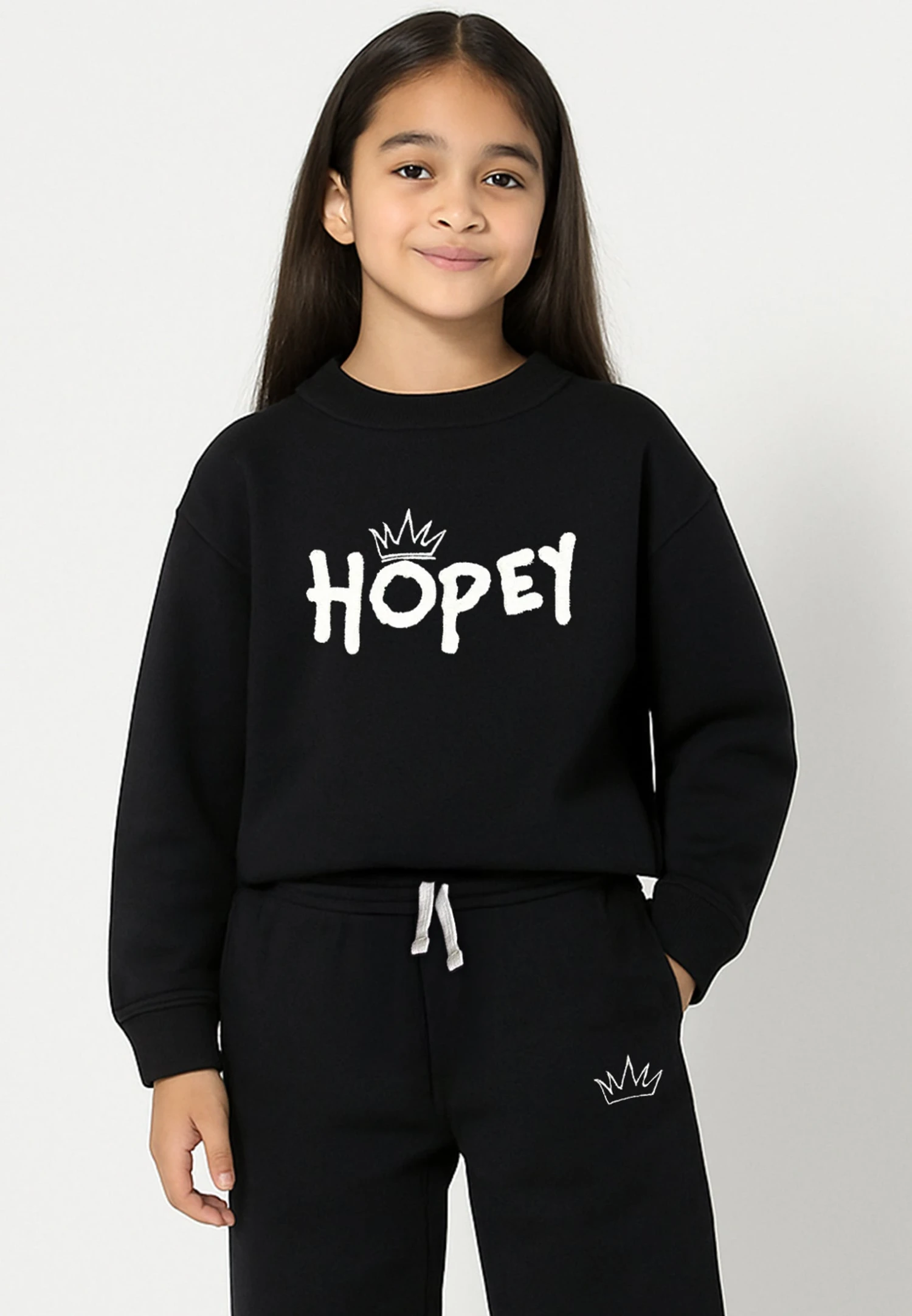 Kids HOPEY GIRLS OVERSIZED SWEATSHIRT BLACK 3 Kids HOPEY GIRLS OVERSIZED SWEATSHIRT BLACK