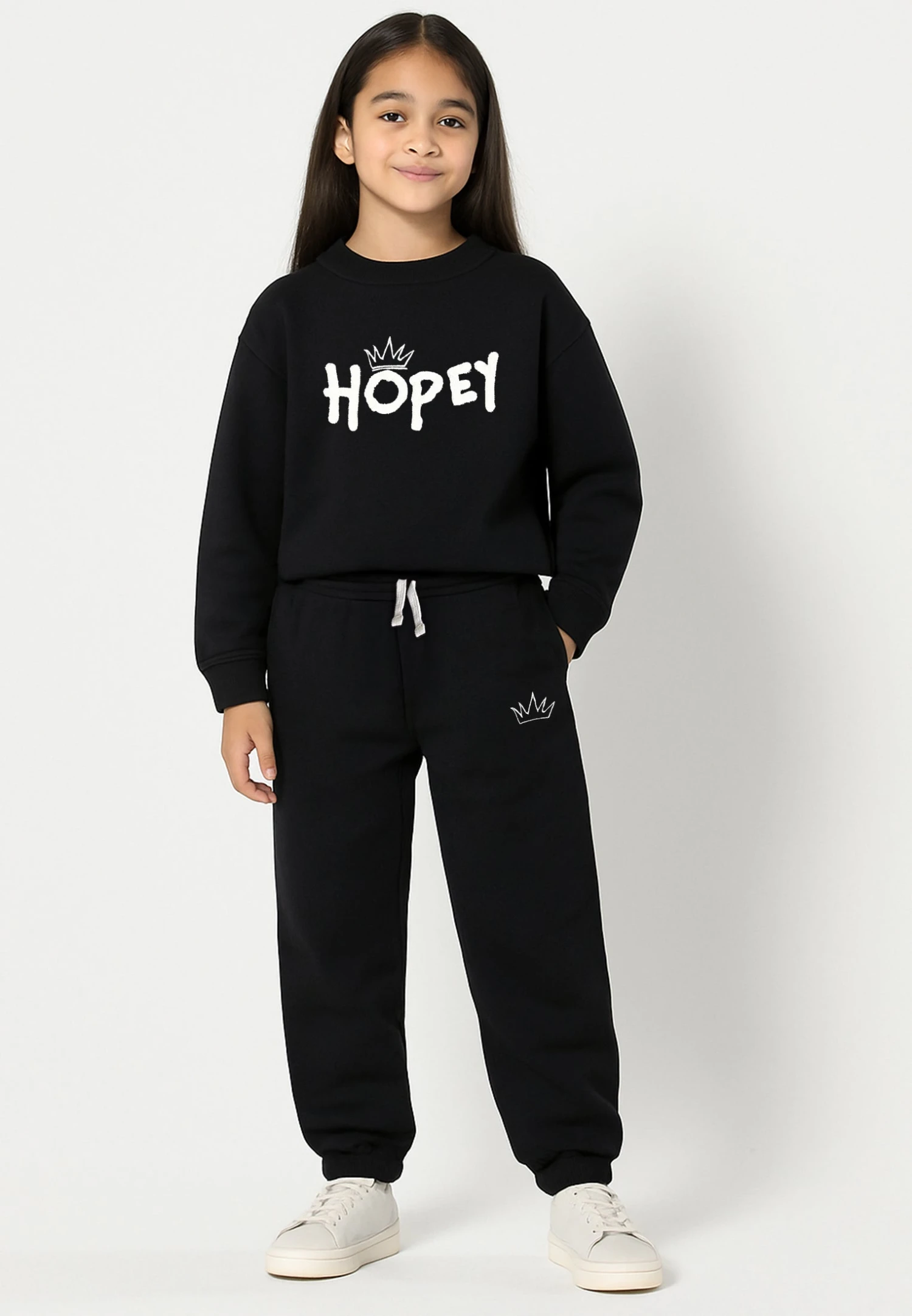 Kids HOPEY GIRLS OVERSIZED SWEATSHIRT BLACK 4 Kids HOPEY GIRLS OVERSIZED SWEATSHIRT BLACK - Image 2