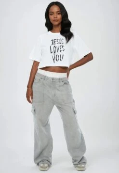 JESUS LOVES YOU CROP TOP WHITE -Religion Clothing JESUSLOVESYOU2