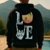 SUMMER LOVE HOODIE BLACK -Religion Clothing Love Hoodie