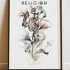 DIGITAL PRINT SKELETON PRAY ART POSTER -Religion Clothing Pray4