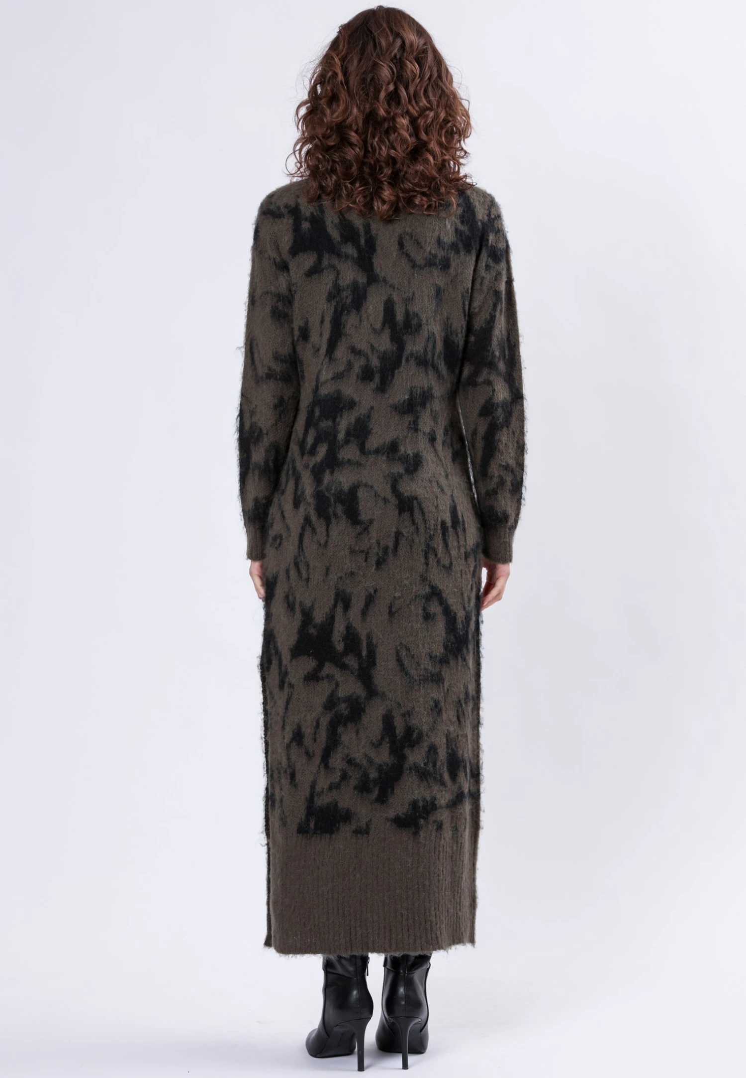 REVERSE MOCK NECK DRESS CAMO KHAKI 5 REVERSE MOCK NECK DRESS CAMO KHAKI - Image 3