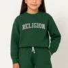 Kids RELIGION GIRLS APPLIQUÉ OVERSIZED SWEATSHIRT GREEN -Religion Clothing RGW01 RGP01 17