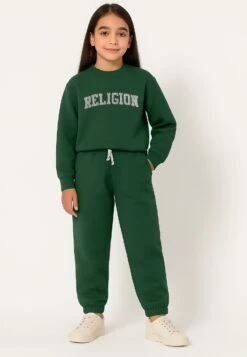 Kids RELIGION GIRLS SEAMED DARTED SWEAT PANTS GREEN -Religion Clothing RGW01 RGP01 18