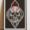 DIGITAL PRINT DIAMOND SKULL ART POSTER BLACK 2 DIGITAL PRINT DIAMOND SKULL ART POSTER BLACK -Religion Clothing RLG142