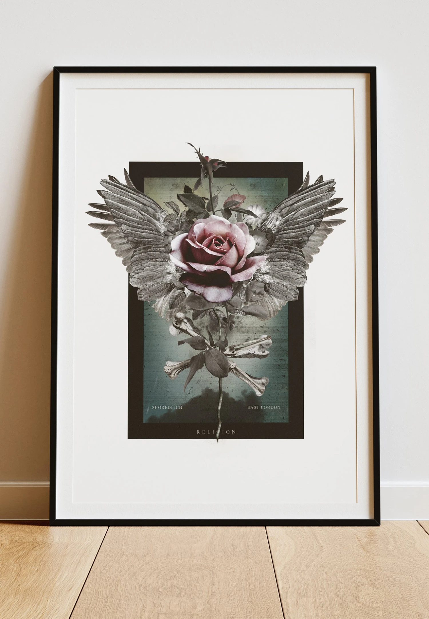 DIGITAL PRINT ROSE WING ART POSTER WHITE 3 DIGITAL PRINT ROSE WING ART POSTER WHITE