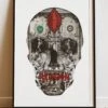 DIGITAL PRINT DOLLAR SKULL ART POSTER WHITE -Religion Clothing RLG192