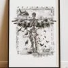 DIGITAL PRINT SKELETON WINGS ART POSTER -Religion Clothing RLG222