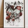 DIGITAL PRINT LOVE SKULL ART POSTER -Religion Clothing RLG251