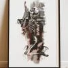 DIGITAL PRINT ABSTRACT SKELETON ART POSTER -Religion Clothing RLG291