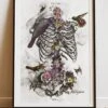 DIGITAL PRINT RIB CAGE ART POSTER -Religion Clothing RLG321
