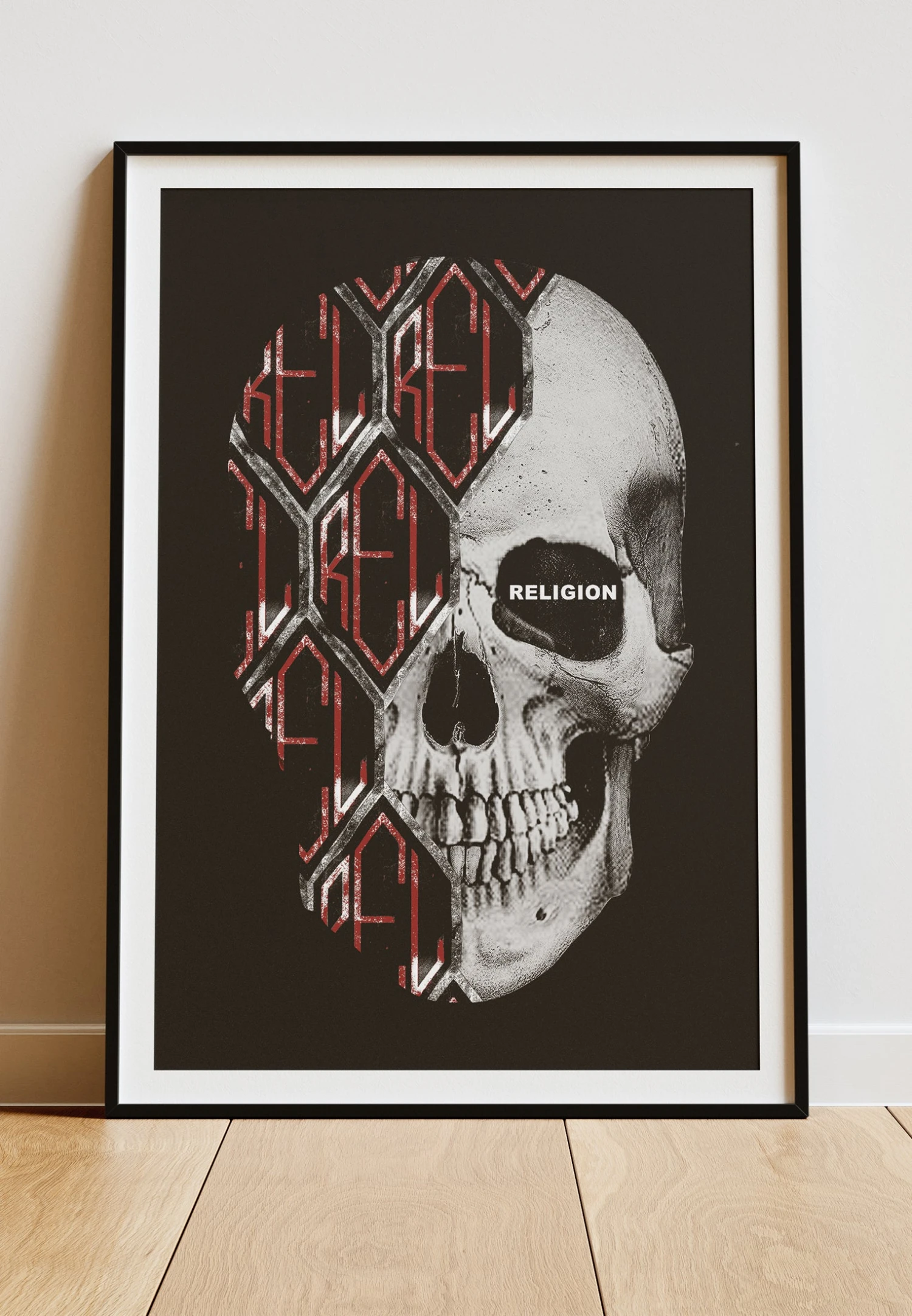 DIGITAL PRINT REL SKULL ART POSTER BLACK 3 DIGITAL PRINT REL SKULL ART POSTER BLACK