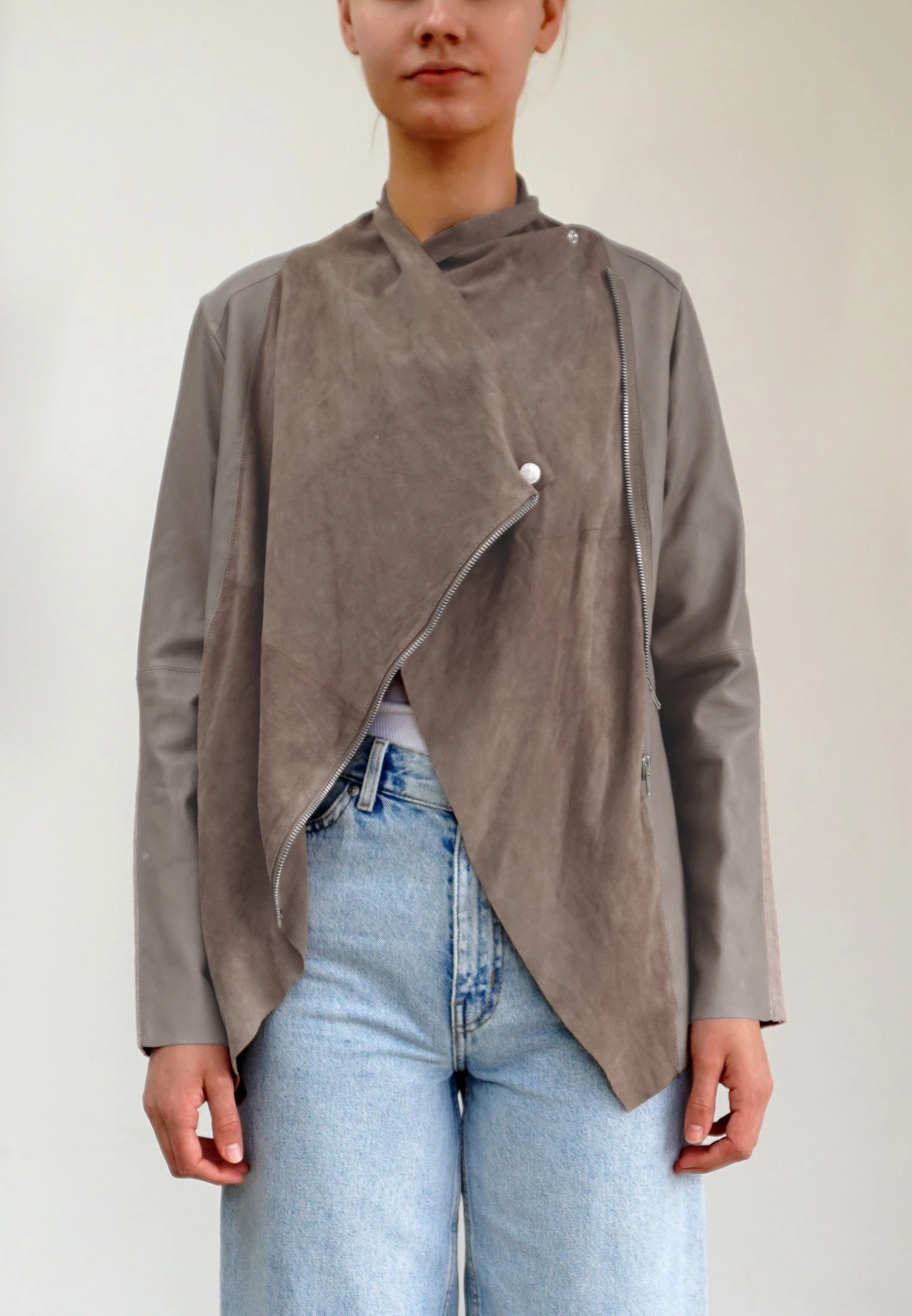 PUBLICISED LEATHER JACKET TAUPE 3 PUBLICISED LEATHER JACKET TAUPE
