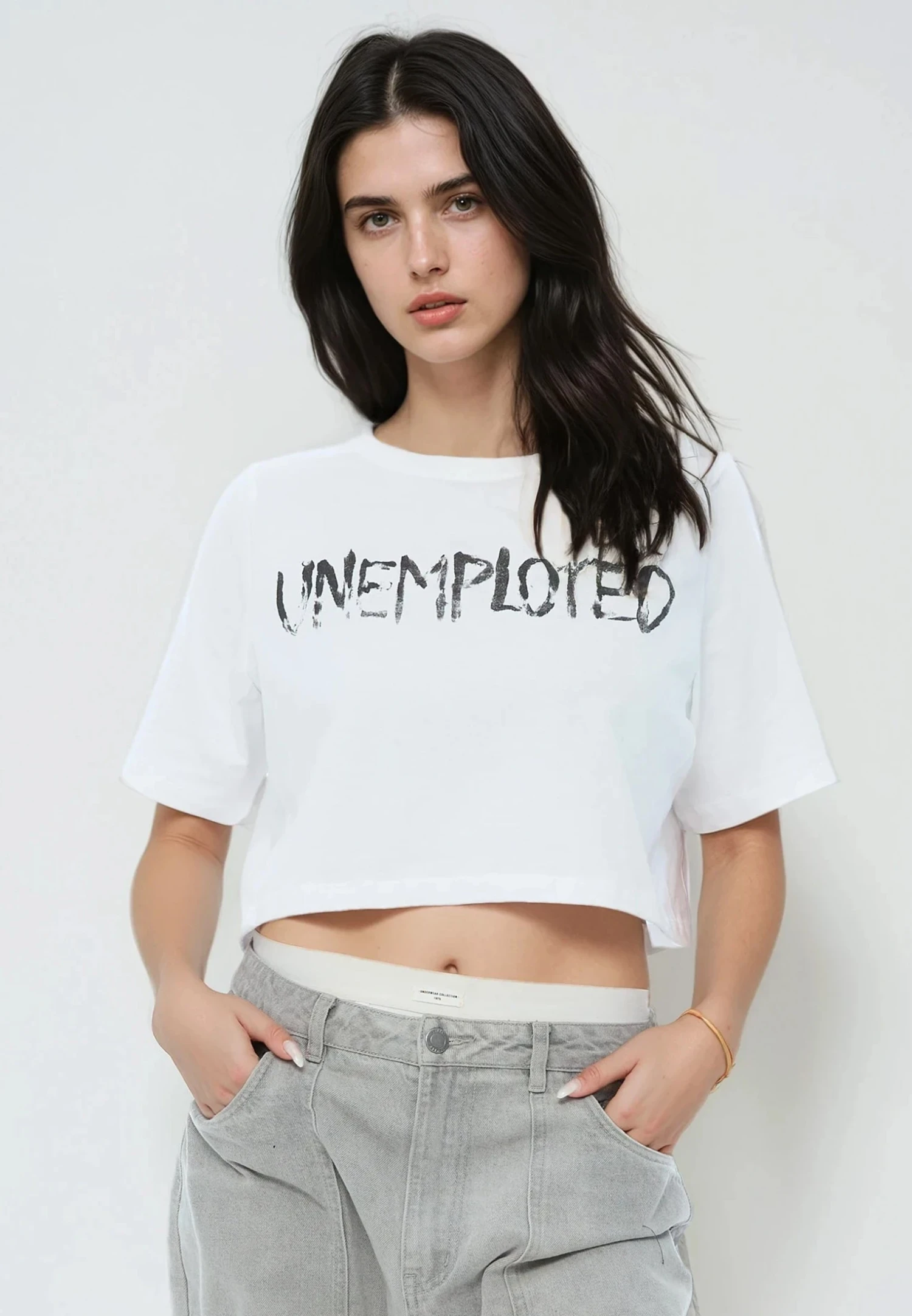 UNEMPLOYED CROP TOP WHITE 7 UNEMPLOYED CROP TOP WHITE - Image 5