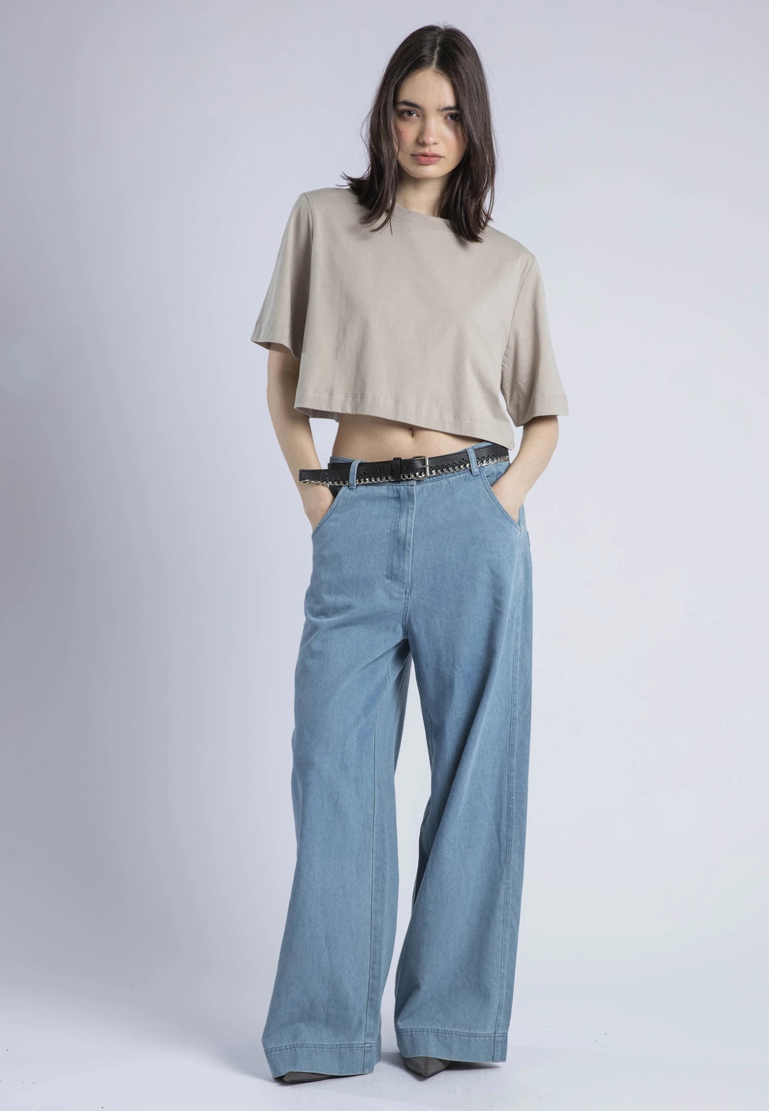 BASIC CROP T-SHIRT STONE 4 BASIC CROP T-SHIRT STONE - Image 2