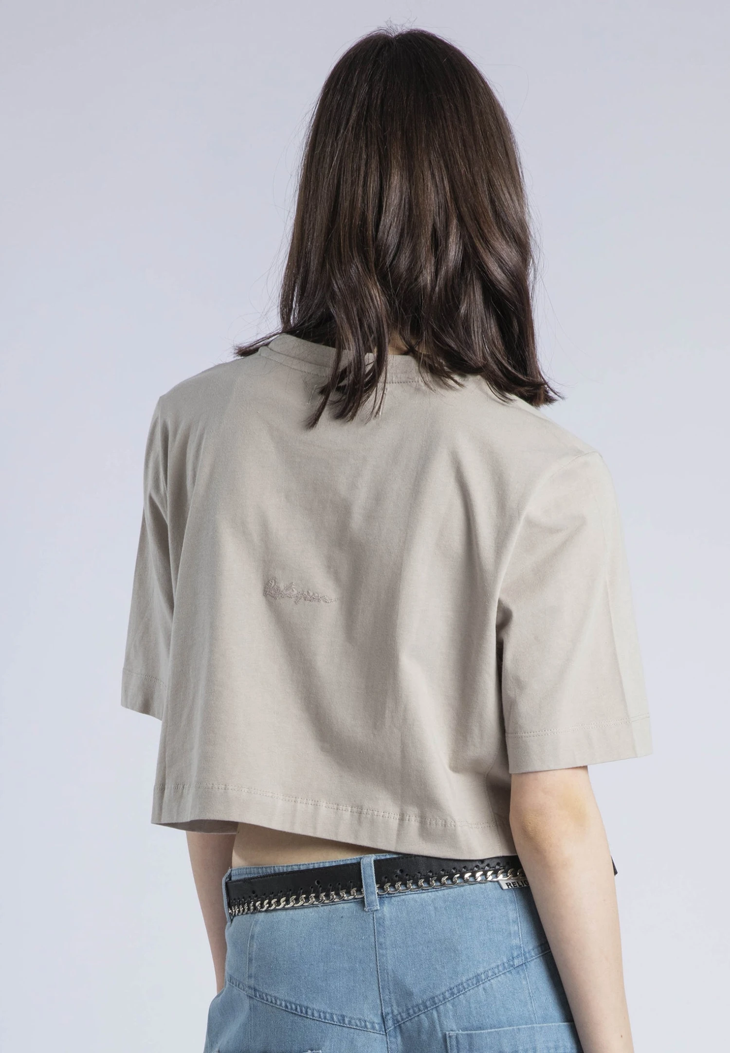 BASIC CROP T-SHIRT STONE 5 BASIC CROP T-SHIRT STONE - Image 3