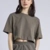 BASIC CROP T-SHIRT BRINDLE 2 BASIC CROP T-SHIRT BRINDLE -Religion Clothing WCTCOT63 BRINDLE 1