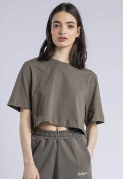 BASIC CROP T-SHIRT BRINDLE