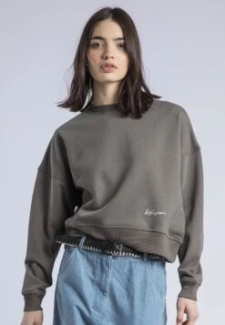 EMBROIDERY BATWING SWEAT BRINDLE