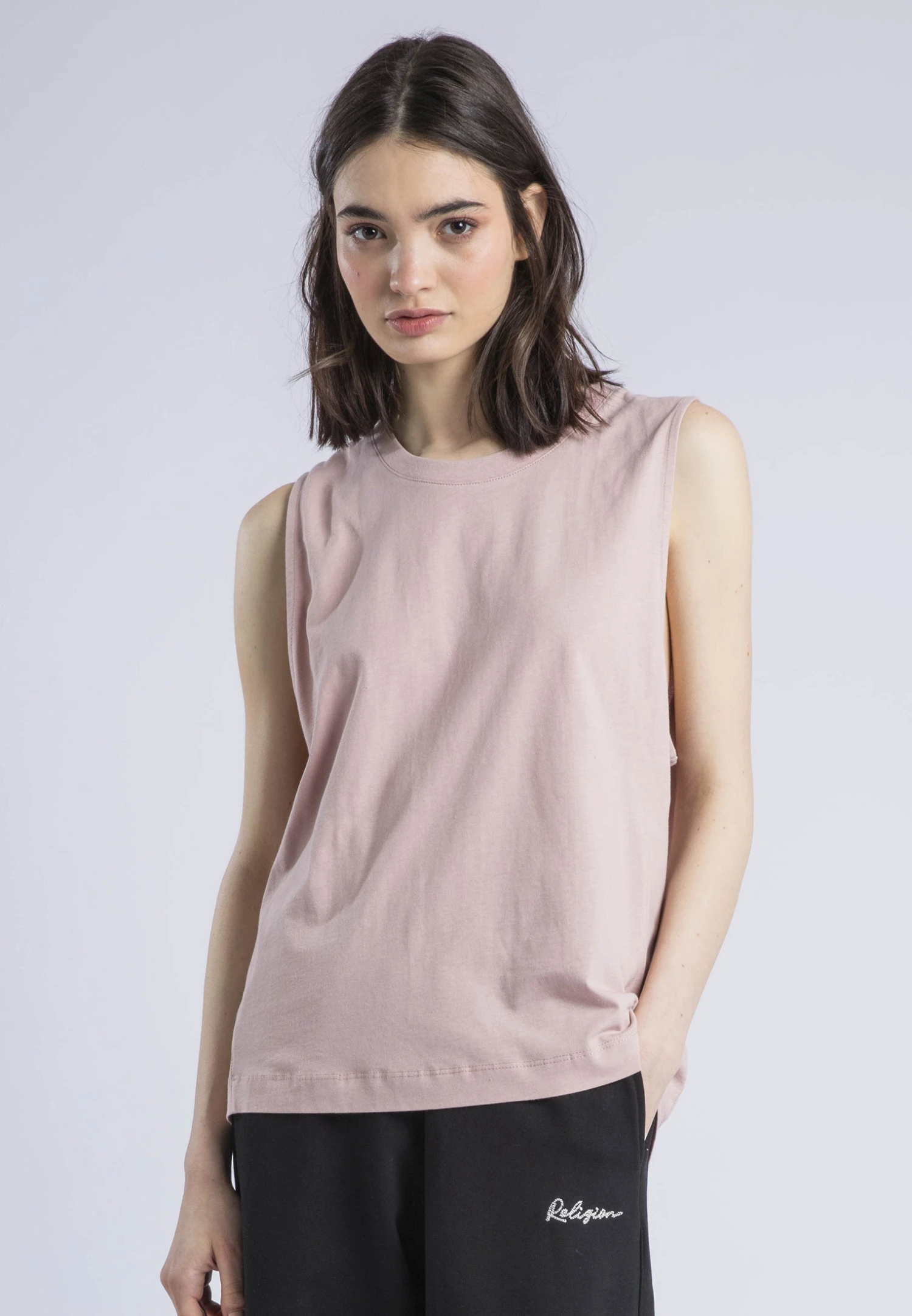 RELAXED BASIC VEST PALE MAUVE 3 RELAXED BASIC VEST PALE MAUVE