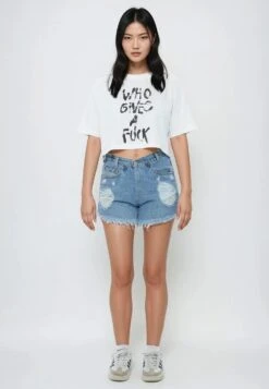 WHO GIVES A FUCK CROP TOP WHITE -Religion Clothing WHOGIVESAFUCK13