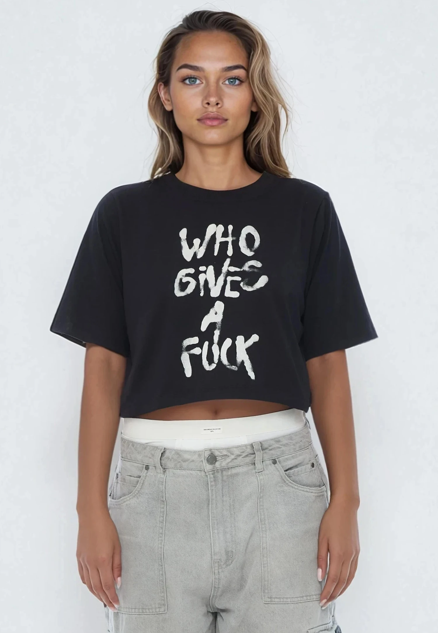 WHO GIVES A FUCK CROP TOP BLACK 3 WHO GIVES A FUCK CROP TOP BLACK