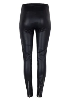 STEEL LEATHER LOOK LEGGINGS -Religion Clothing WHSTP11 JET BLACK BACK