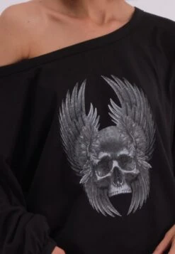 WINGS SKULL BLACK LS TOP -Religion Clothing WINGSKULLTOP4