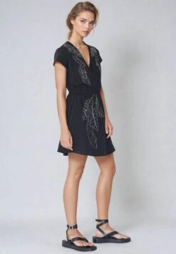 SENSATION DRESS BLACK -Religion Clothing beadeddress5